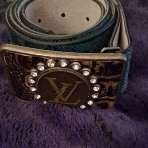 Stylish Brown and Blue Designer Belt. This Is Upcyled Keep It Gyspy Belt.